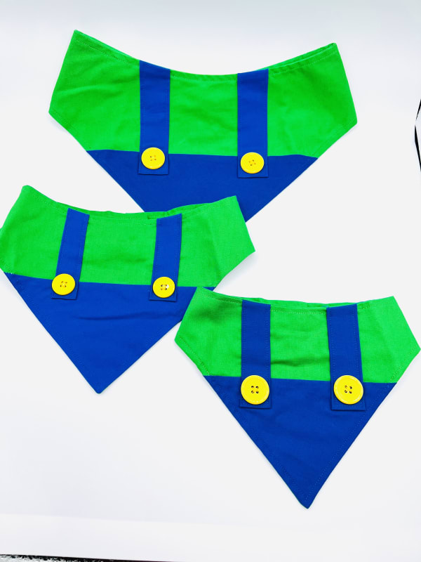 Blue and Green Dog Bandana - A Splash of Color for Every Pup
